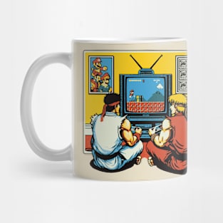 Retro Couch Co-Op Fighting Video Game Classic Mug